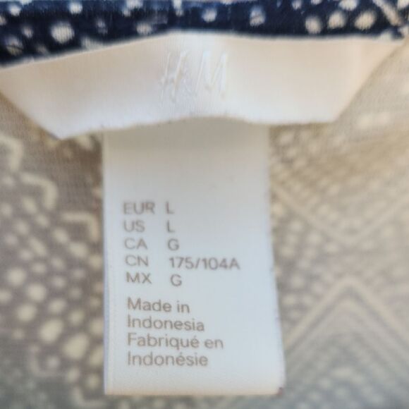 H&M Navy Blue Sundress Midi Womens Large - Picture 2 of 7